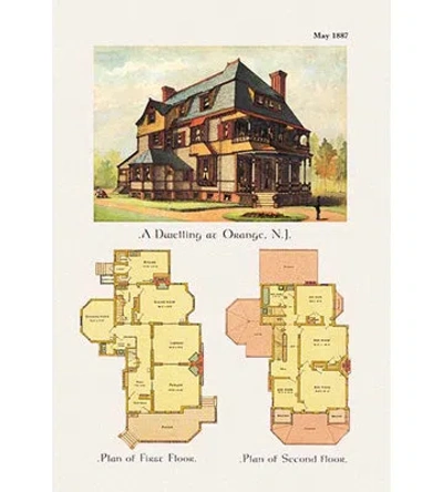 Buyenlarge 'a Dwelling At Orange, New Jersey' Graphic Art In Green