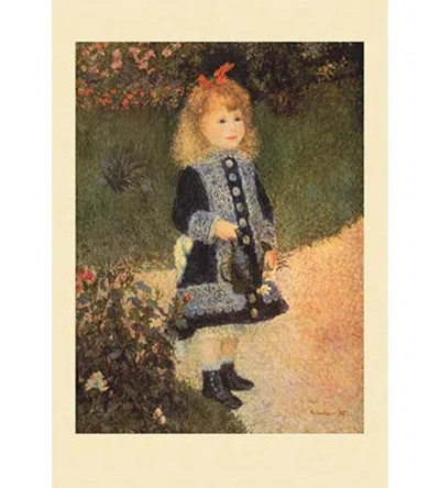 Buyenlarge 'a Girl With A Watering Can' By Renoir Painting Print In Blue;green;beige