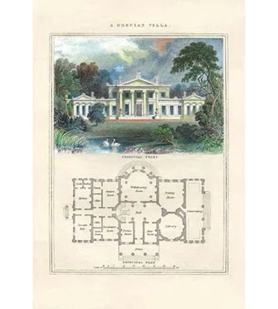 Buyenlarge A Grecian Villa #1 By Richard Brown Painting Print In Green;beige