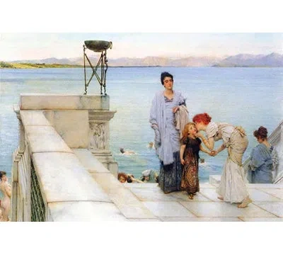 Buyenlarge 'a Kiss' By Alma-tadema Graphic Art In Blue;beige