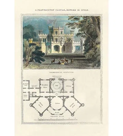 Buyenlarge A Plantagenet Castle, Edward Iii Style By Richard Brown Painting Print In Brown;gray