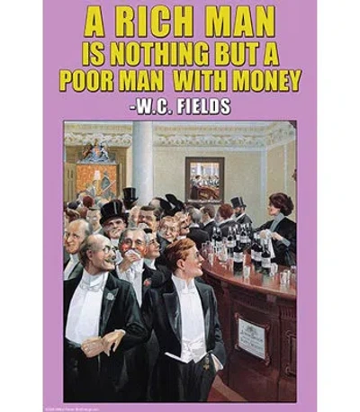 Buyenlarge 'a Rich Man Is Nothing' By Wilbur Pierce Vintage Advertisement In Black;brown;pink