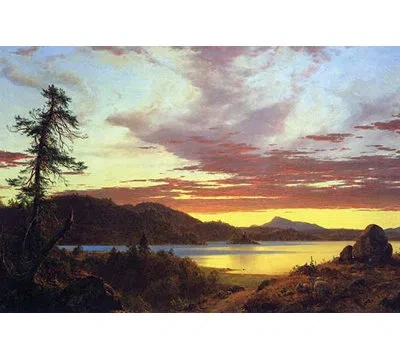 Buyenlarge 'a Sunset' By Frederic Edwin Church Painting Print In Brown;yellow