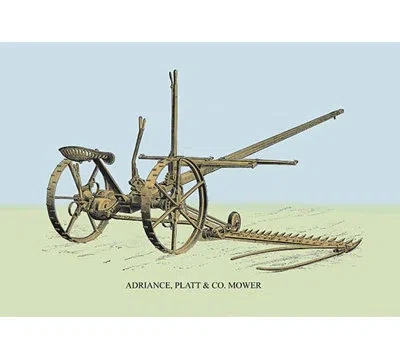 Buyenlarge 'adriance, Platt And Co. Mower' Painting Print In Blue;brown;green