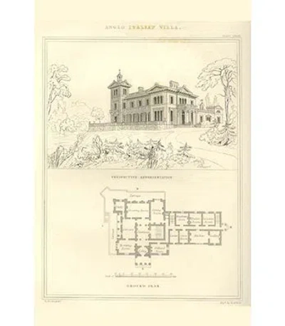 Buyenlarge Anglo Italian Villa By Richard Brown - Print In Black;beige