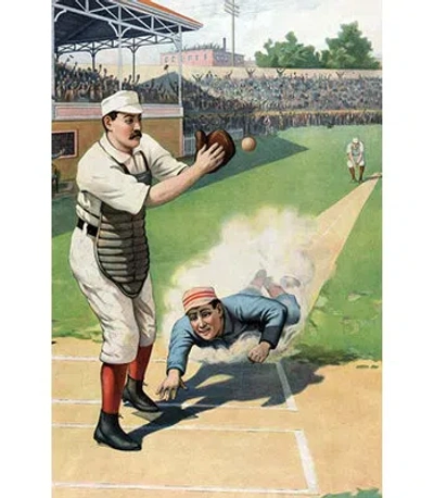 Buyenlarge 'baseball Play At The Plate' By Strobridge Graphic Art