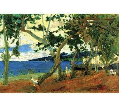 Buyenlarge Beach Scene 2 By Paul Gauguin - Graphic Art Print In Blue;green;orange