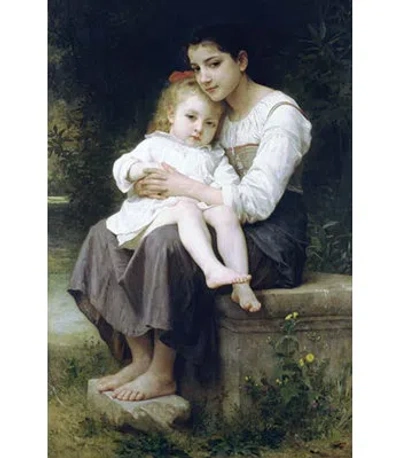 Buyenlarge 'big Sis' By Bouguereau Painting Print In Black;white