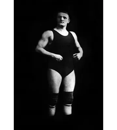 Buyenlarge Bodybuilder In Wrestling Outfit And Knee Pads Photographic Print In Black;white