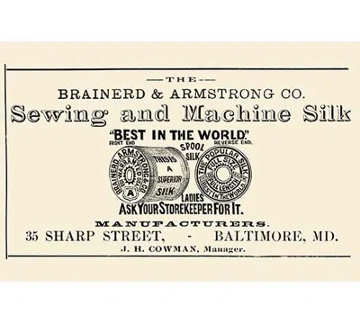 Buyenlarge Brainerd & Armstrong Co. Sewing And Machine Silk - Advertisements Print In Black;beige