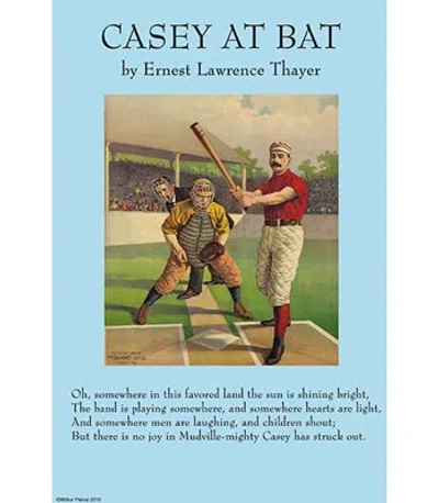 Buyenlarge 'casey At The Bat' By Ernest Lawrence Thayer Thayer Vintage Advertisement In Blue;green;beige