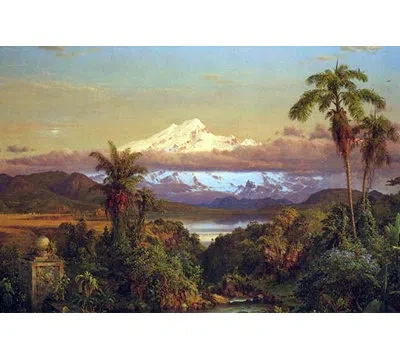 Buyenlarge 'cayambe Ecuador' By Frederic Edwin Church Graphic Art In Brown;green;beige