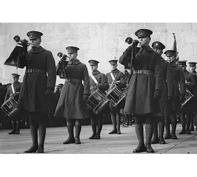 Buyenlarge 'ceremonial Military Bugle Ensemble' Photographic Print In Black;gray