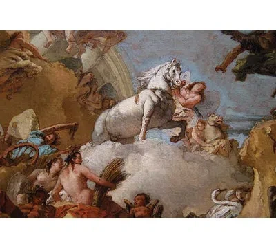 Buyenlarge 'chariot Of Aurora' By Giovanni Domenico Tiepolo Painting Print In Brown;gray