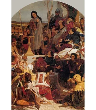 Buyenlarge 'chaucer At The Court Of Edward Iii' - Print In Brown;red