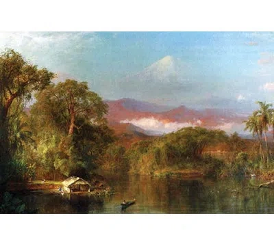 Buyenlarge 'chimborazo Ecuador' By Frederic Edwin Church Graphic Art In Blue;green;orange