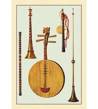 Buyenlarge 'chinese And Japanese Instruments' By Theodore Thomas Graphic Art In Brown;beige