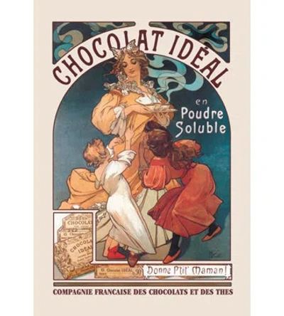 Buyenlarge 'chocolat Ideal' Vintage Advertisement On Wrapped Canvas In Brown;red;beige