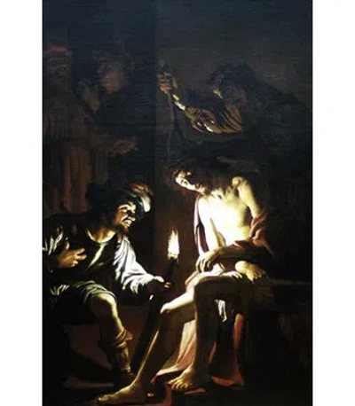 Buyenlarge 'christ Crowned With Thorns' By Geritt Van Honthorst Painting Print In Black;gray