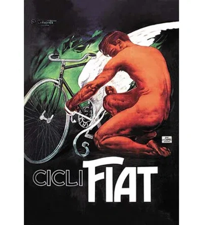 Buyenlarge 'cicli Fiat (fiat Cycles)' By Plinio Codognato Vintage Advertisement In Black;brown;green