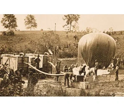 Buyenlarge Civil War Observation Ballons - Photograph Print In Brown