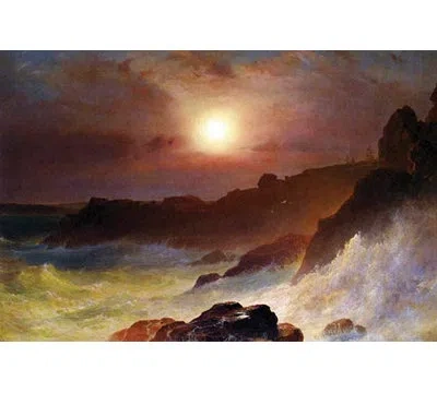 Buyenlarge 'coast Scene, Mount Desert' By Frederic Edwin Church Painting Print In Blue;brown;green