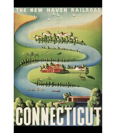 Buyenlarge Connecticut - Advertisement Print In Blue;green