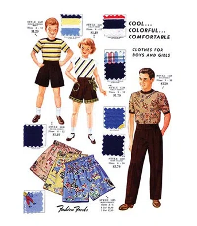 Buyenlarge 'cool... Colorful... Comfortable Clothes For Boys And Girls' By Fashion Frocks Wall Art In Blue;black
