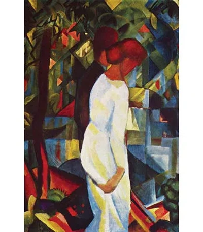 Buyenlarge Couple In Forest By August Macke - Print In Blue;green;red