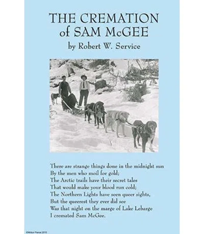 Buyenlarge Cremation Of Sam Mcgee By Robert W.service - Unframed Graphic Art Print In Blue;black