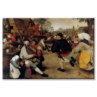 Buyenlarge Dance Of The Peasants Detail By Pieter Bruegel The Elder Painting Print On Wrapped Canvas In Black;brown;red
