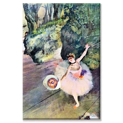 Buyenlarge 'dancer With A Bouquet Of Flowers' By Edgar Degas - Print In Green;pink