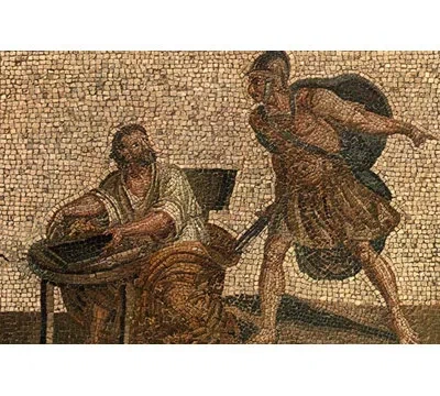 Buyenlarge Death Of Archimedes Mosaic - Unframed Print In Beige