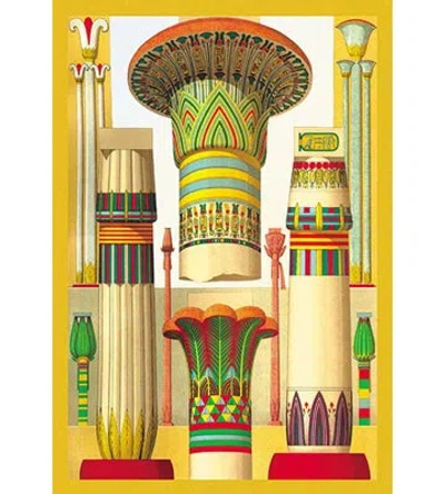 Buyenlarge 'egyptian Columns' By Auguste Racinet Graphic Art In Green;beige;yellow