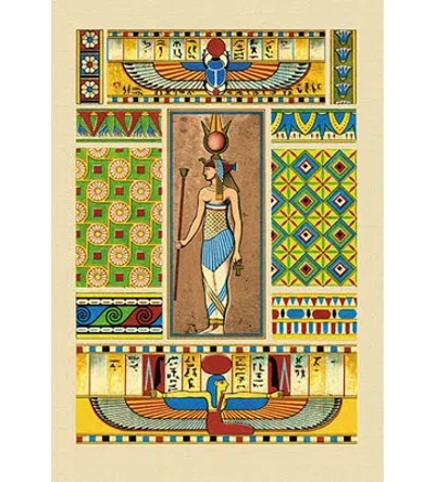 Buyenlarge 'egyptian Ornamental Patterns' By John Gardner Wilkinson Framed Graphic Art In Blue;green;yellow