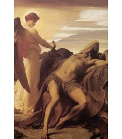 Buyenlarge 'elijah In The Wilderness' By Frederick Leighton Painting Print In Brown;beige