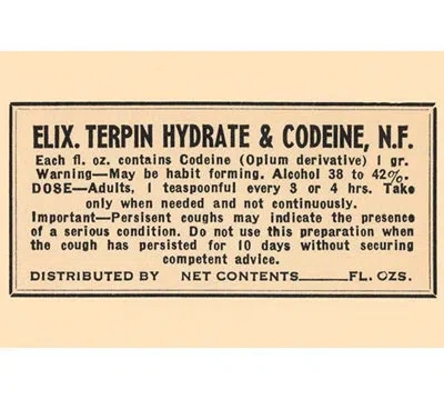 Buyenlarge 'elixir Terpin Hydrate And Codeine, N.f.' Vintage Advertisement In Black;tan