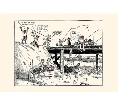 Buyenlarge 'ellinwood's Bridge' By Clare Briggs Painting Print In Black;pink;cream
