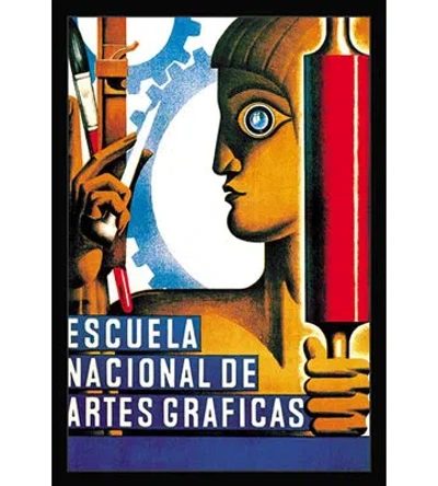 Buyenlarge Escuela Nacional De Artes Graficas Vintage Advertisement In Blue;yellow
