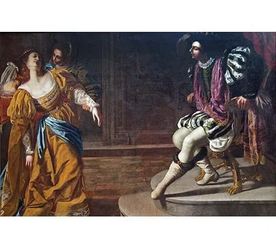 Buyenlarge Esther Before Ahasuerus By Artemisia Gentileschi - Print In Brown
