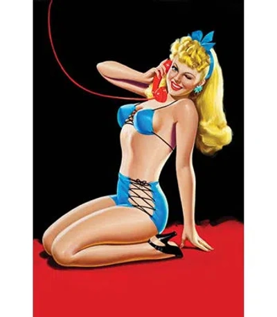 Buyenlarge Eyeful Magazine Pin Up In Blue Bikini - Graphic Art Print In Blue;black;red