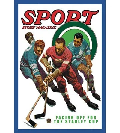 Buyenlarge Facing Off For The Stanley Cup Framed Vintage Advertisement In Blue;red