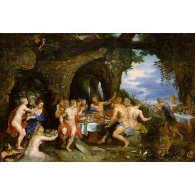 Buyenlarge 'feast Of Achelous' By Peter Paul Rubens Painting Print In Blue;brown;beige
