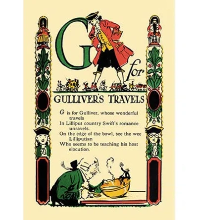 Buyenlarge G For Gulliver's Travels By Tony Sarge Vintage Advertisement In Green;beige