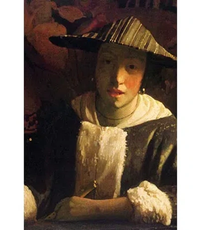 Buyenlarge " Girl With A Flute " By Johannes Vermeer In Brown