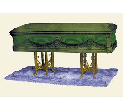 Buyenlarge Green Draped Casket Graphic Art In Blue;green