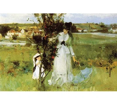 Buyenlarge 'hide And Seek' By Bertha Morisot Painting Print In Blue;green