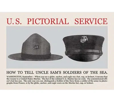 Buyenlarge 'how To Tell Uncle Sams Soldiers Of The Sea' Vintage Advertisement In Gray;red;beige