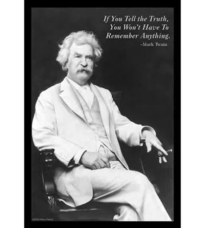 Buyenlarge 'if You Tell The Truth…' By Mark Twain Graphic Art In Black;white