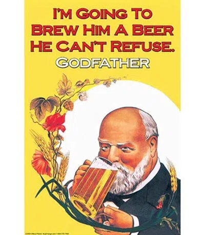 Buyenlarge I'm Going To Brew Him A Beer He Can't Refuse By Wilbur Pierce - Advertisements Print In Red;yellow